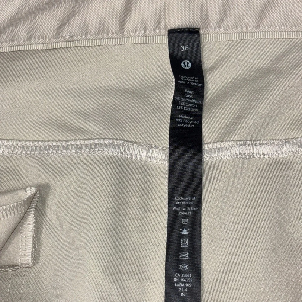 Lululemon Commission Pants Mens 36 Trench Classic Warpstreme Chino Golf Khaki